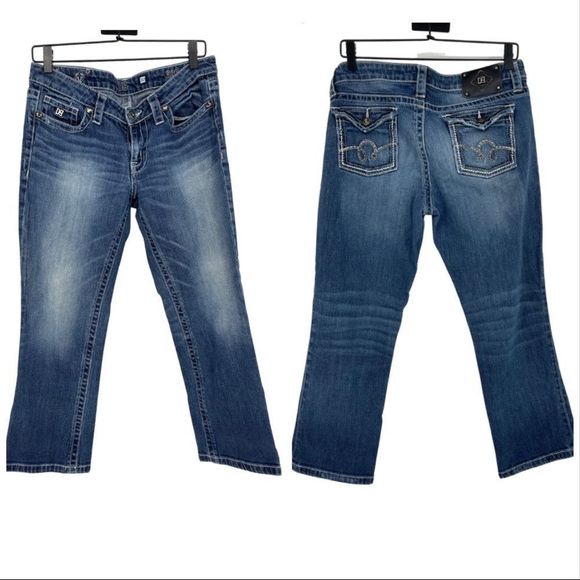 D9 Rae Flap Pocket Capri Jeans | Jeweled Buttons | Size 30 - Picture 1 of 12